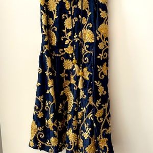 Embroidered Velvet Lehenga in Navy Blue (size medium) WORN ONCE!